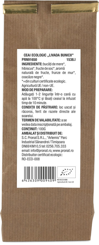 Ceai bio Livada Bunicii 100g Pronat