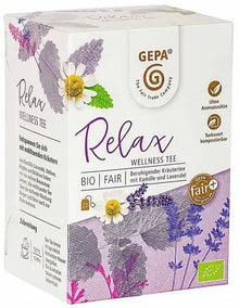 Ceai bio si fairtrade Relax Wellness, 30g 20 pliculete a 1,5g Gepa