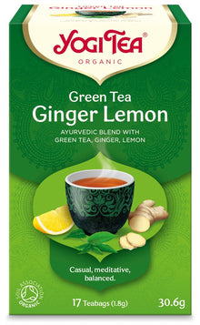 Ceai bio Verde, ghimbir si lamaie, 17 pliculete 30.6g Yogi Tea