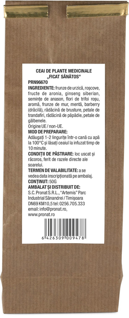 Ceai de plante medicinale Ficat sanatos 50g Pronat