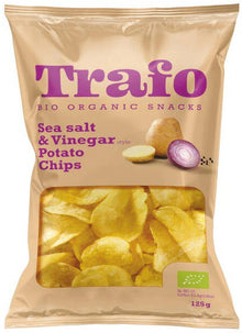 Chipsuri bio cu sare de mare si otet, 125g Trafo