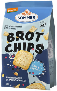Chipsuri bio si demeter de paine cu sare si piper, 100g Sommer