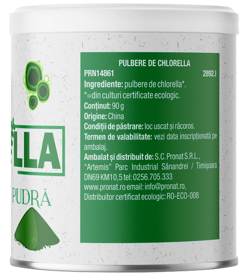 Chlorella bio pulbere, 90g Pronat