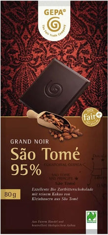 Ciocolata amaruie bio cu 95% cacao São Tomé, 80g Gepa
