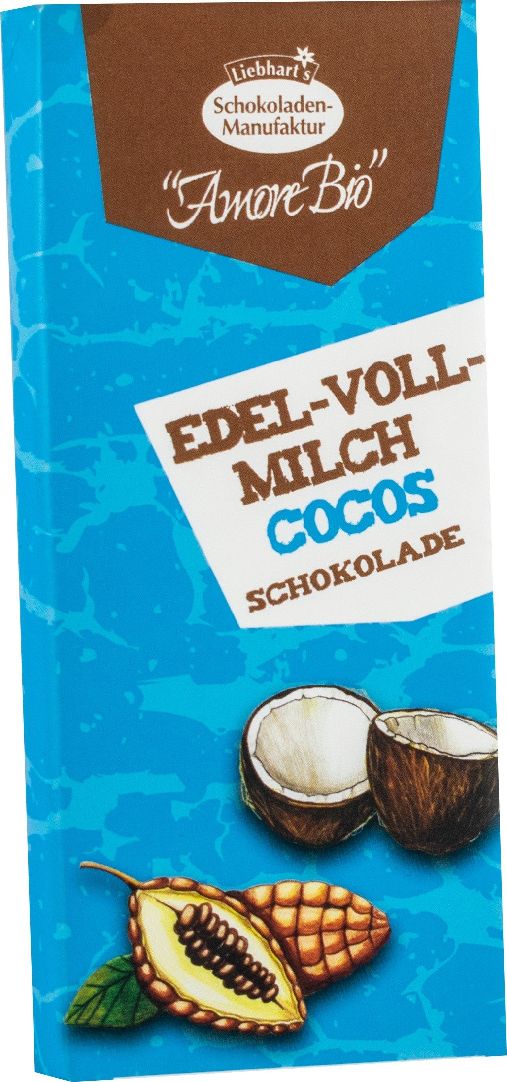 Ciocolata bio cu lapte si cocos, 40g Liebhart's Amore Bio