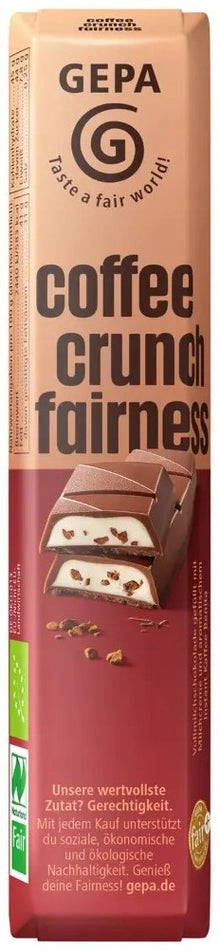 Ciocolata bio si fairtrade coffee crunch fairness, 37,5 g Gepa