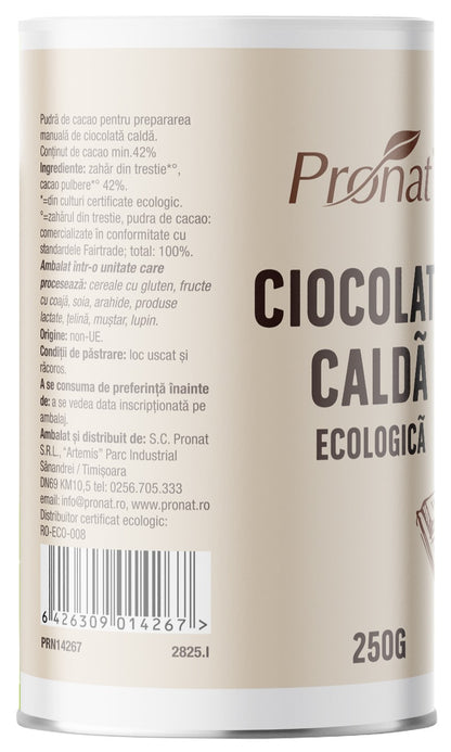 Ciocolata calda bio & fairtrade 250g Pronat