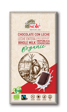 Ciocolata cu lapte bio si fairtrade, 100g Chocolates Sole