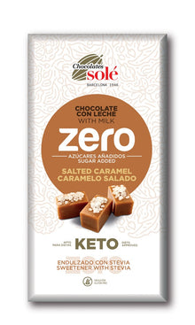 Ciocolata cu lapte si caramel sarat, indulcita cu stevie, 100g Chocolates Sole