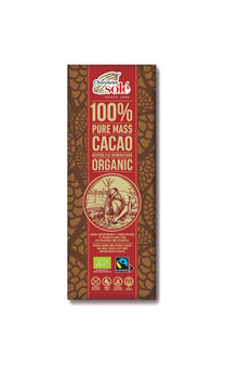 Ciocolata neagra bio și fairtrade 100% cacao, 25g Chocolates Sole