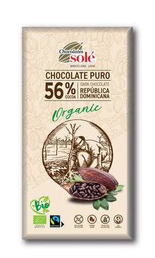 Ciocolata neagra bio 56% cacao, 100g Chocolates Sole