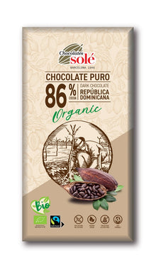 Ciocolata neagra bio 86% cacao, 100g Chocolates Sole