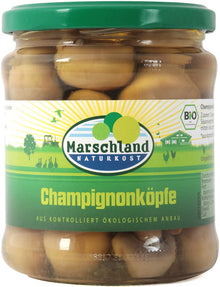 Ciuperci intregi champignons, bio 330 / 170g Marschland Naturkost