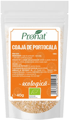 Coaja de portocala bio, maruntita, 40g Pronat