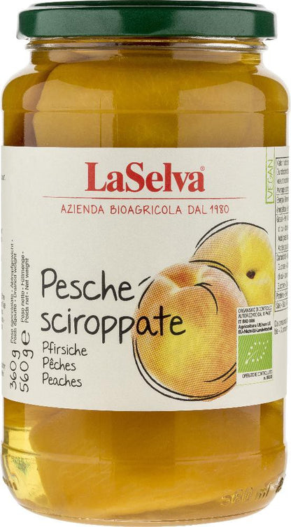 Compot de piersici bio si fairtrade, 560g LaSelva
