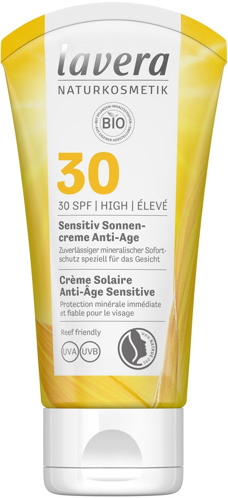 Crema bio Sensivite Anti Ageing cu protectie solara LSF 30, 50ml Lavera