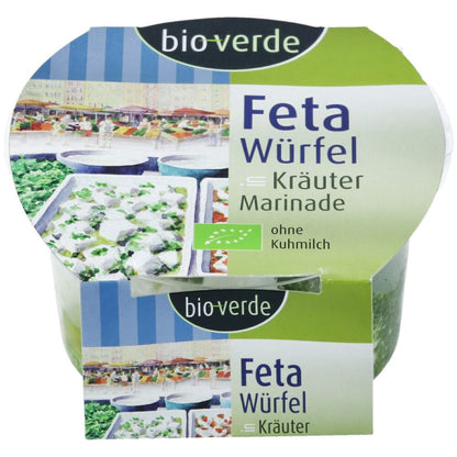 Cuburi de feta bio in marinata de plante, 125g Bioverde