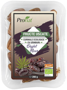 Curmale cu samburi bio si demeter Deglet Nour, 200g Pronat