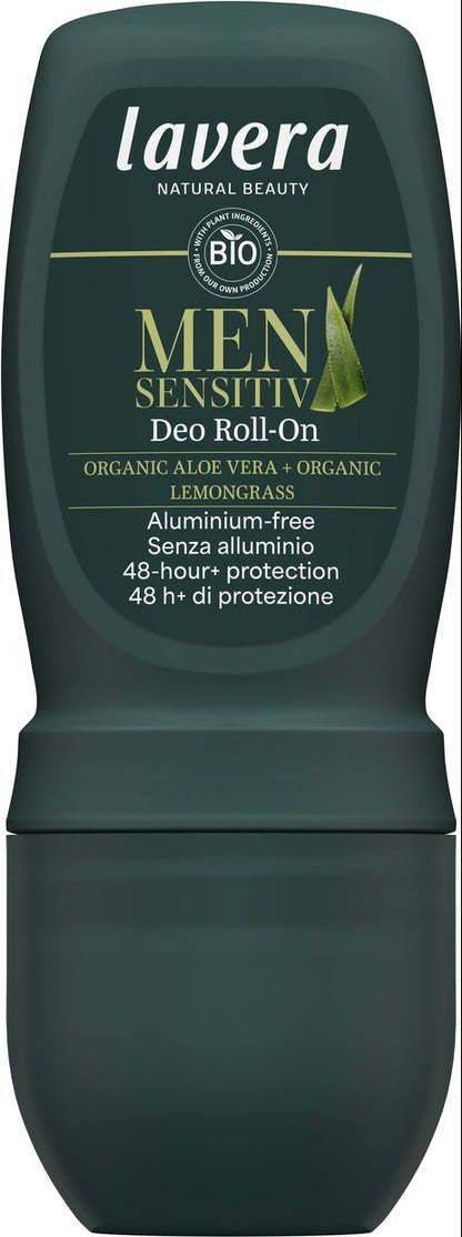 Deo roll-on bio cu aloe vera si lemongras, Men Sensitiv, 50ml Lavera