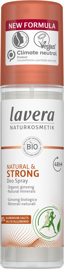 Deodorant spray bio, Natural & Strong, 75ml Lavera