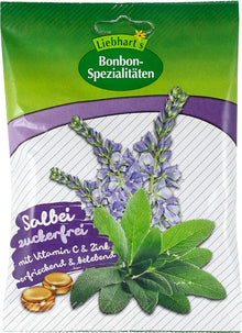 Dropsuri cu salvie, fara zahar, 50g Liebhart's