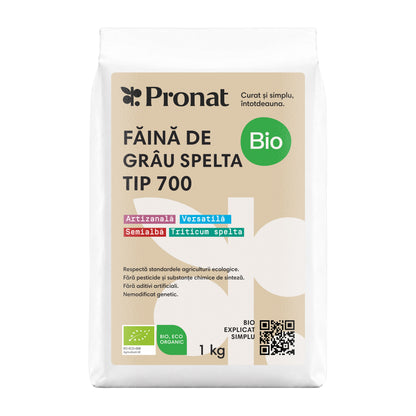 Faina semialba bio de grau spelta tip 700 (Triticum spelta) 1kg Pronat