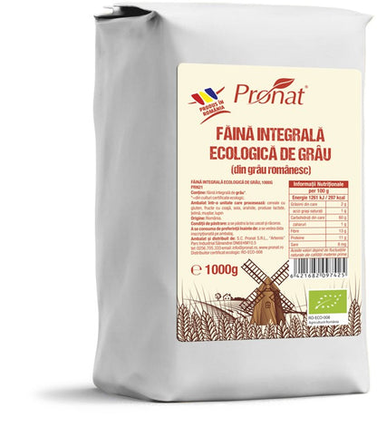 Faina integrala de grau bio, 1kg Pronat