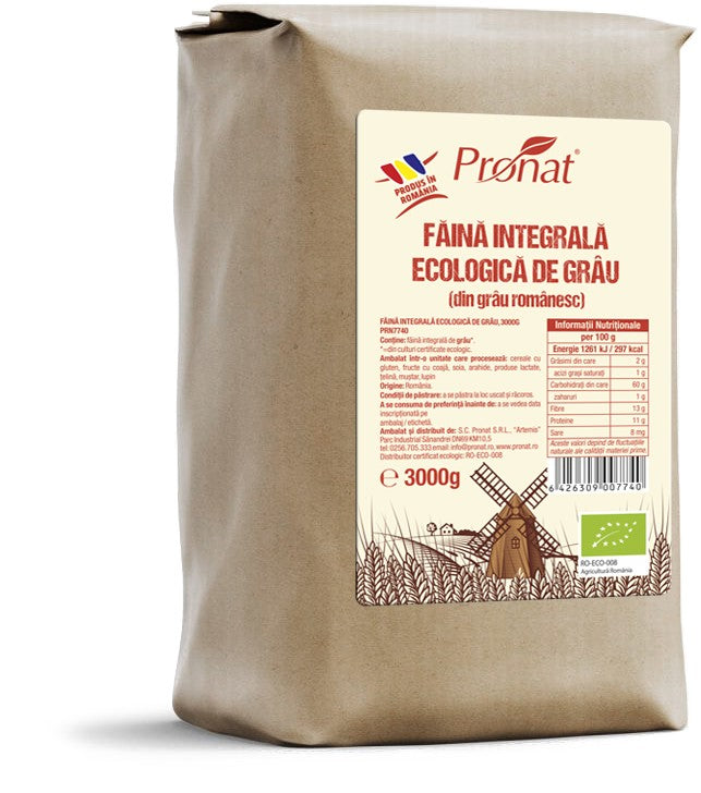 Faina integrala de grau bio, Pronat