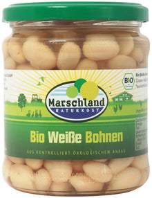 Fasole alba bio, 330g / 240g Marschland Naturkost