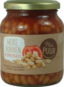 Fasole alba bio in sos de rosii, 350g Nur Puur