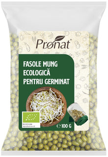Fasole mung bio pentru germinat, 100g Pronat