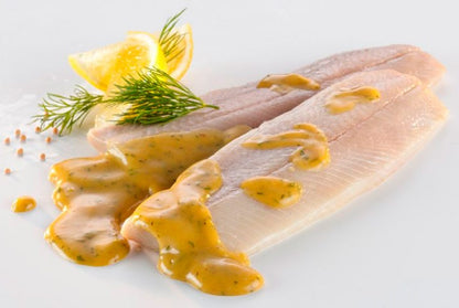 File de hering fraged in sos bio cu mustar si marar, 200g Fontaine