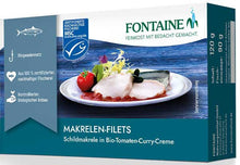 File de macrou fara piele in sos bio de rosii si curry, 125g Fontaine