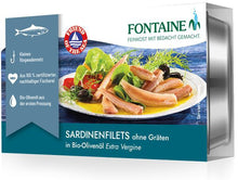 File de sardine fara oase in ulei bio de masline, 120g Fontaine