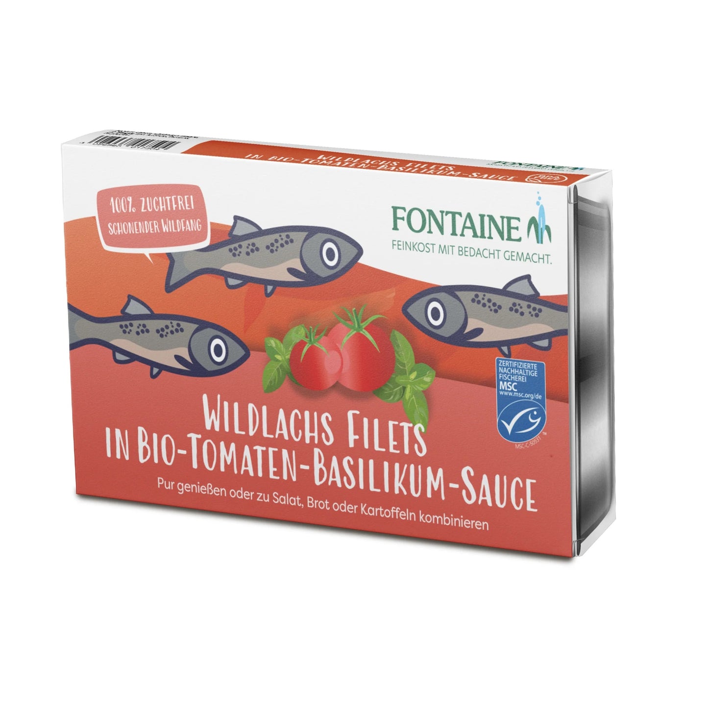 File de somon salbatic in sos de rosii bio si sos de busuioc, 200g Fontaine