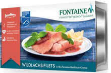 File de somon salbatic in sos de rosii bio si sos de busuioc, 200g Fontaine