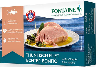 File de ton in ulei de masline, Bonito 120g Fontaine