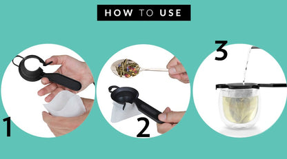 Teacup set, 60 de filtre naturfine pentru ceai + suport de prindere, Riensch&Held