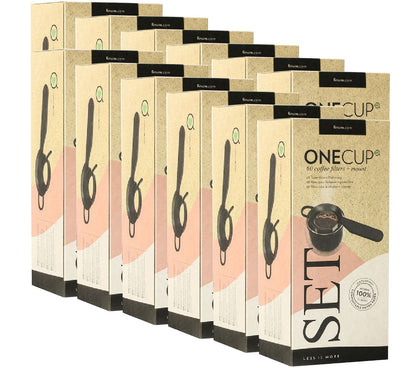 Onecup, 60 de filtre naturfine pentru cafea + suport de prindere, Riensch&Held
