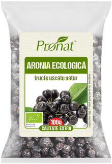 Fructe bio de aronia uscate, 100g Pronat
