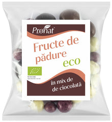 Fructe de padure bio in mix de ciocolata, 100g Pronat