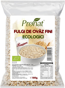 Fulgi bio de ovaz fini, 500g Pronat