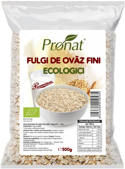 Fulgi bio de ovaz fini, Pronat