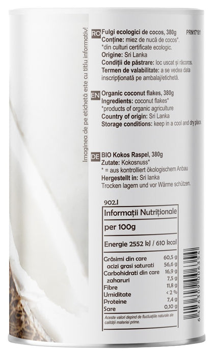Fulgi de cocos bio, 380g Pronat