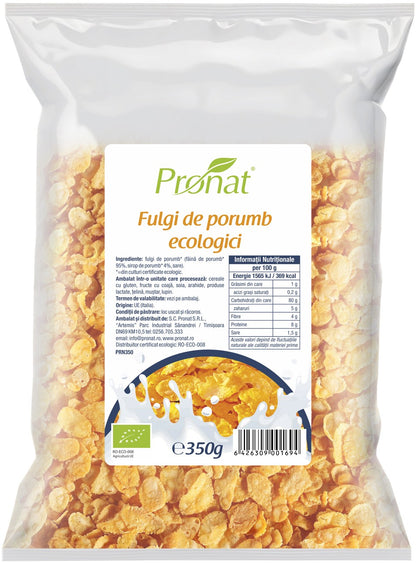 Fulgi de porumb bio, 350g Pronat