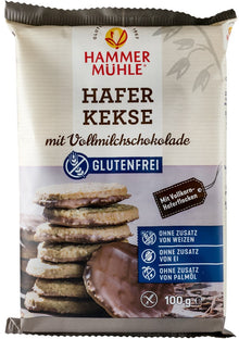 Fursecuri din ovaz fara gluten, cu ciocolata cu lapte, 100g Hammer Muhle