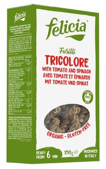 Fusilli bio tricolore din faina de orez, 250g Felicia