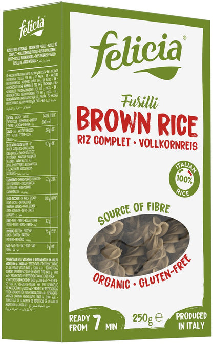 Fusilli din orez integral 250g Felicia