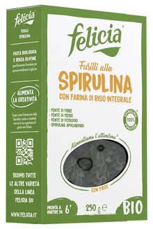 Fusilli bio din orez integral cu spirulina 250g Felicia