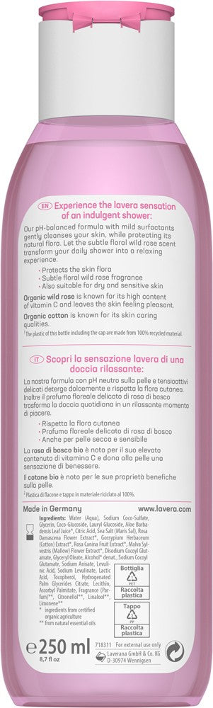 Gel de dus bio cu trandafir salbatic, 250ml Lavera